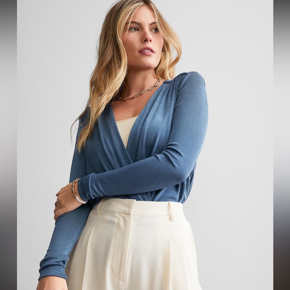 Intimately by Free People Blue Turnt Bodysuit
